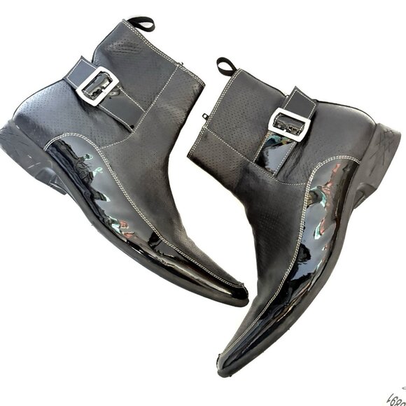 JOHN FLUEVOG Vintage Eastwood Style & Grace Boot Men Size 10 Soft Black Leather - Picture 9 of 13